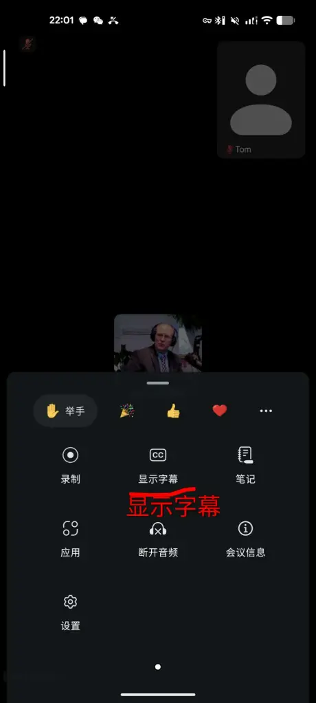 点击显示字幕